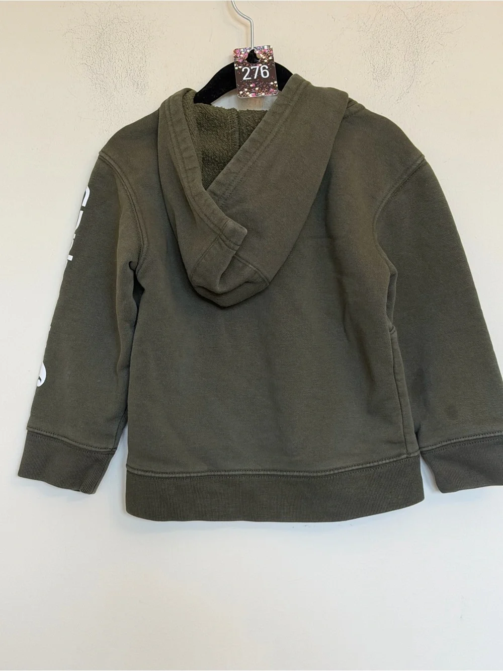 Carhartt Kids 2T Olive Green Half Zip Hoodie Logo Sleeve Workwear Streetwear